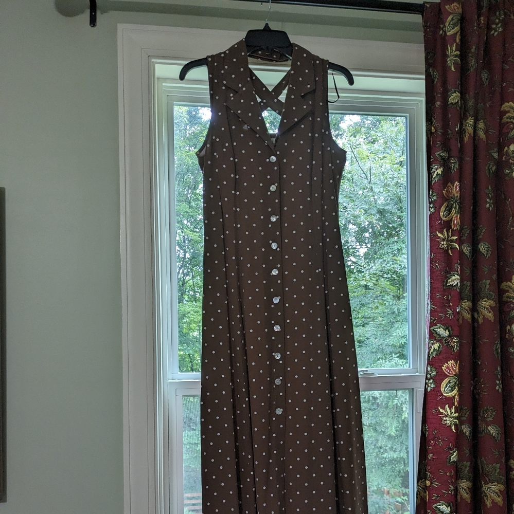 Brown Polka-dot Dress